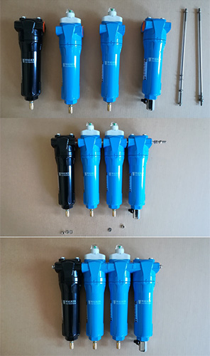 多級WALKER壓縮空氣過濾器的無縫連接過程
